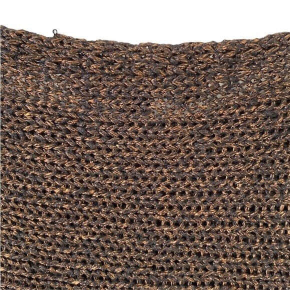 Eileen Fisher Organic Linen Loose Knit 3/4 Dolman Sleeve Sweater Metallic - Picture 8 of 16